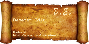 Demeter Edit névjegykártya